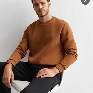 Only & Sons Orange Knit Cotton Crewneck Sweater